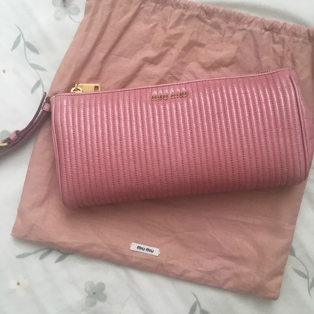 Miu Miu pink clutch/ wristlet